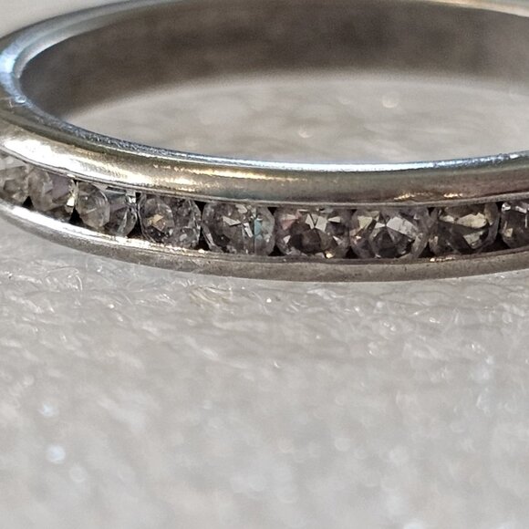 Sterling Silver Eternity Ring Size 8 Gift For Her Anniversary Stackable 3 mm - Picture 7 of 9